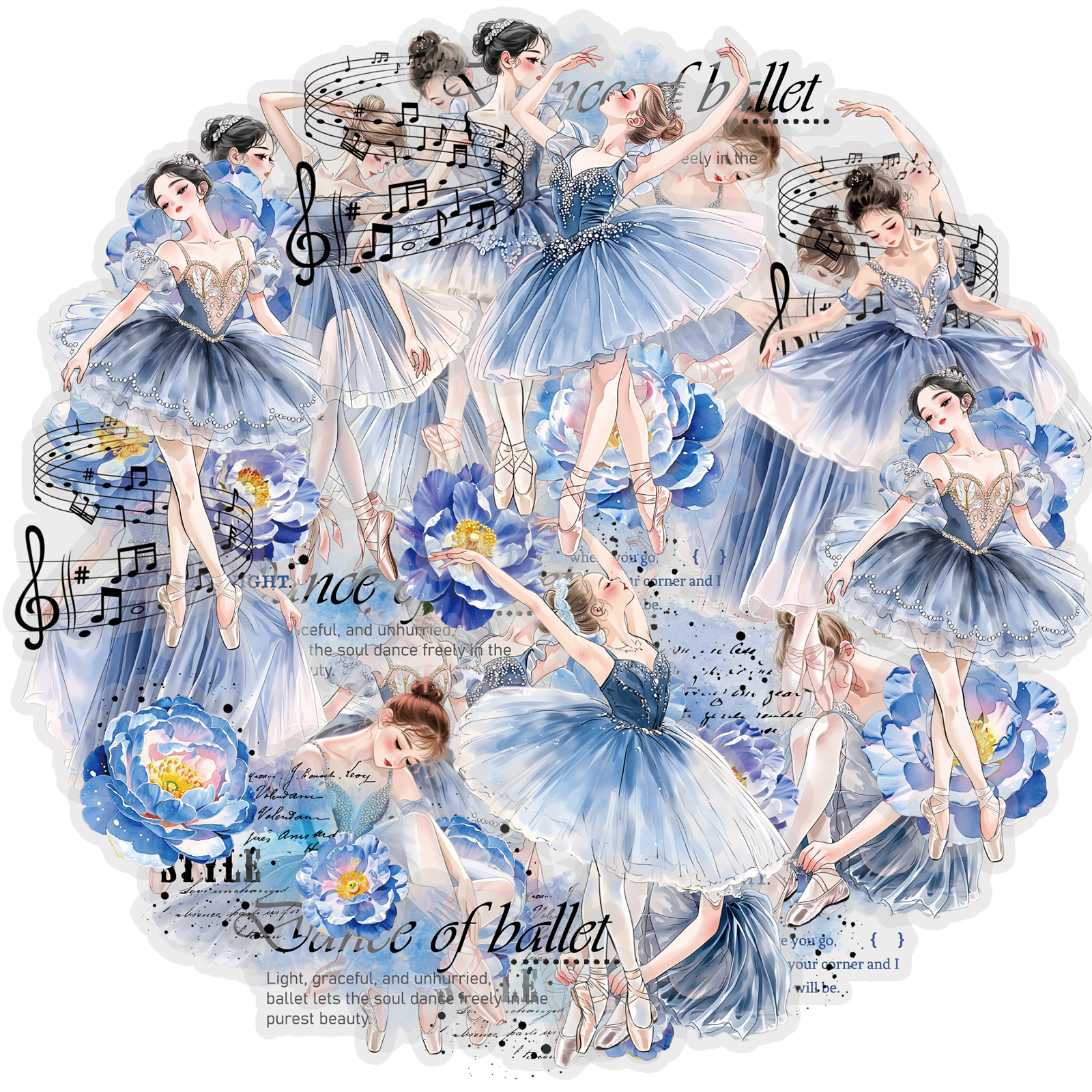 Korean Girls Lifestyle - Etori Life Japanese-Style Fresh Blue Ballet