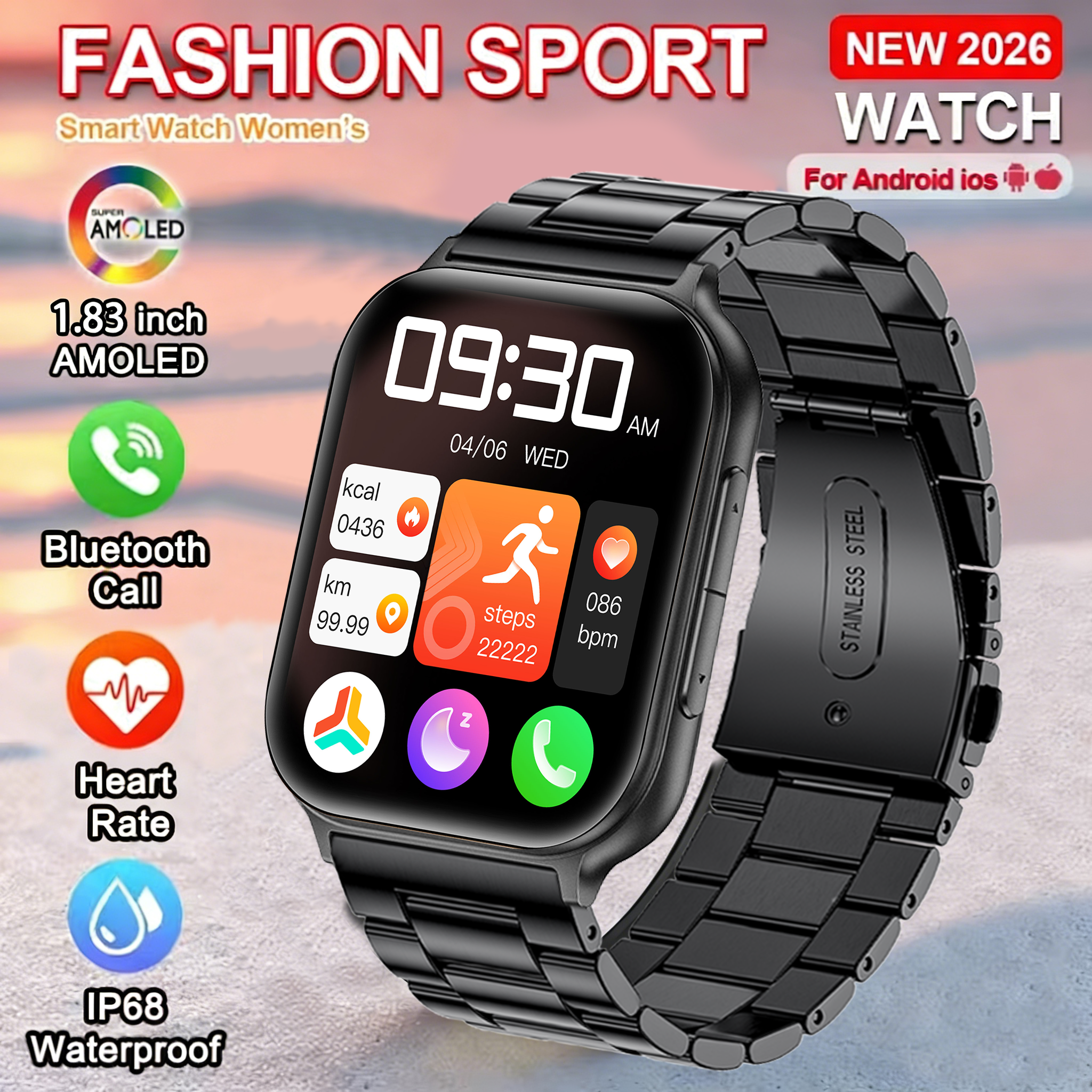 Korean Men Lifestyle - 2026 New Style 1.83'' Smart Watch
