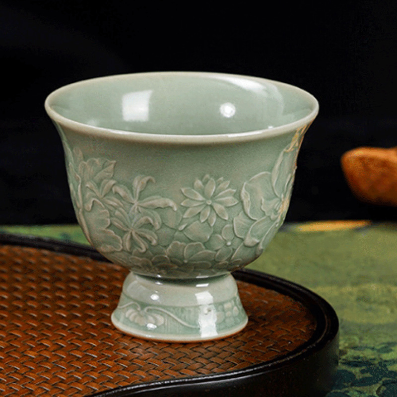 Celadon Ceramic Cup - LH celadon teacup tall cup tea