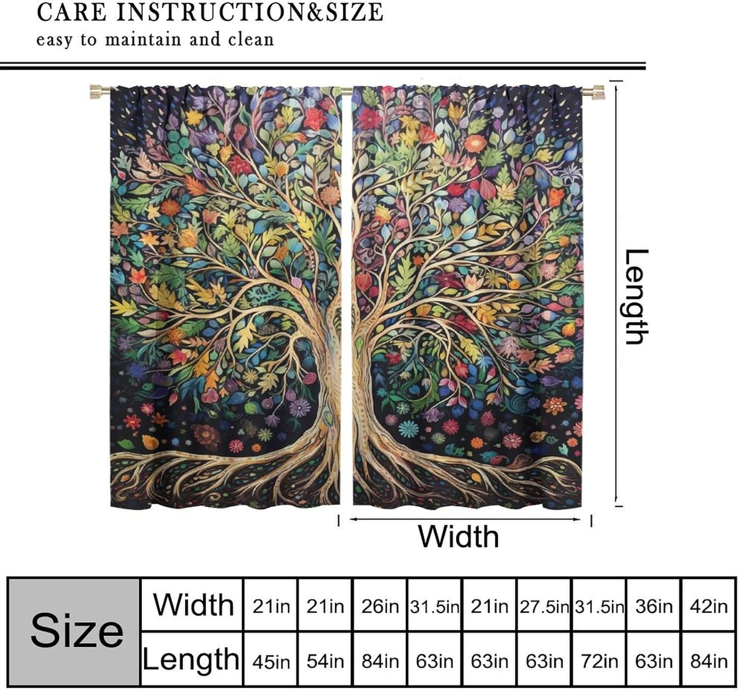 Tree of Life Curtains, Fantasy - Korean Arts And Lifestyle reseña y precio