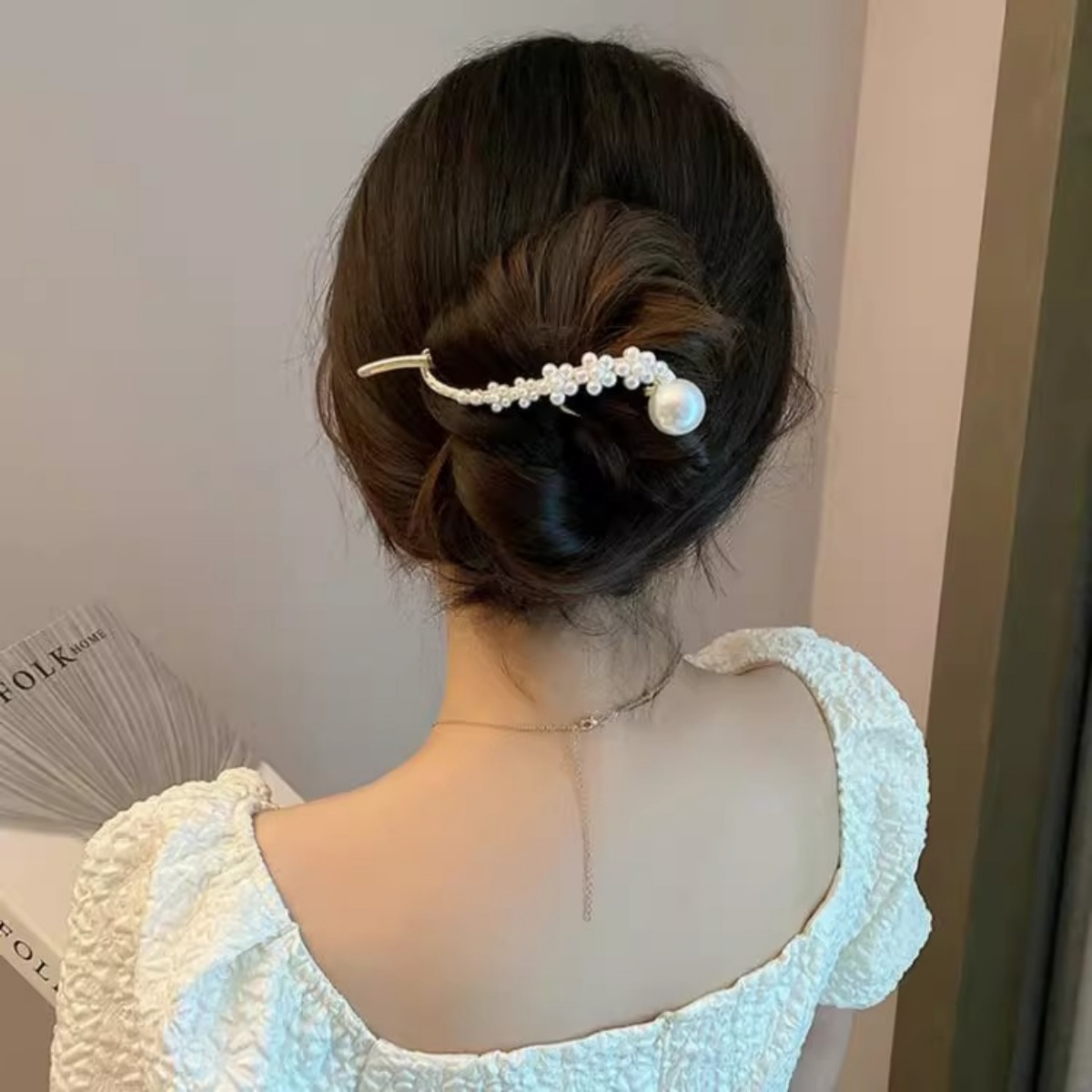 Elegant Glitter Pearl Hair Cli - Korean Lifestyle & Kids Boutique reseña y precio