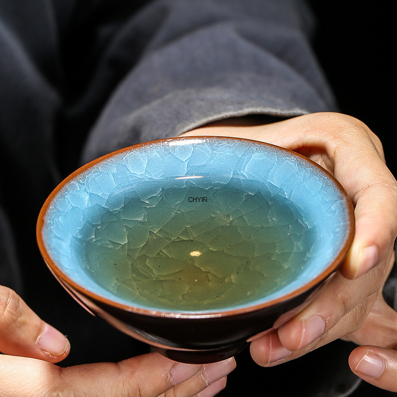 Large Ge Kiln Ice Crack Tea Cu - Celadon Ceramic Cup reseña y precio