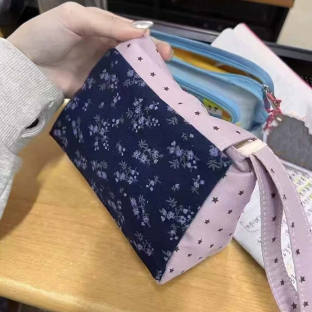 Purple Print Floral Makeup Bag - Korean Lifestyle & Kids Boutique reseña y precio