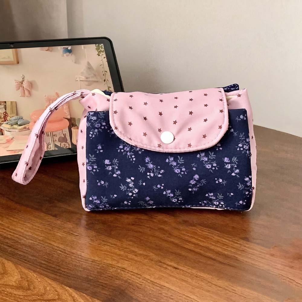 Purple Print Floral Makeup Bag - Korean Lifestyle & Kids Boutique reseña y precio