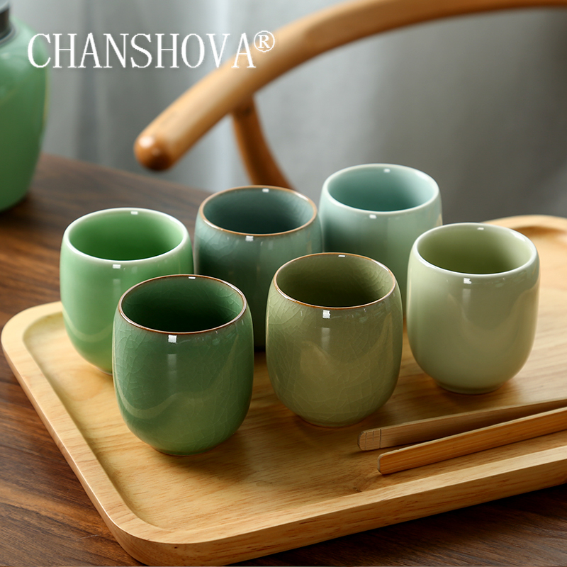 CHANSHOVA-Porcelain Tea Cup Se - Celadon Ceramic Cup reseña y precio