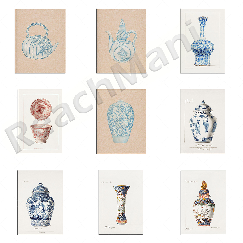 Korean printed blue porcelain  - Korean Arts And Lifestyle reseña y precio