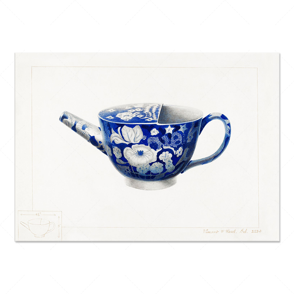 Korean printed blue porcelain  - Korean Arts And Lifestyle reseña y precio