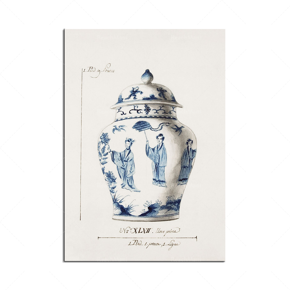 Korean printed blue porcelain  - Korean Arts And Lifestyle reseña y precio