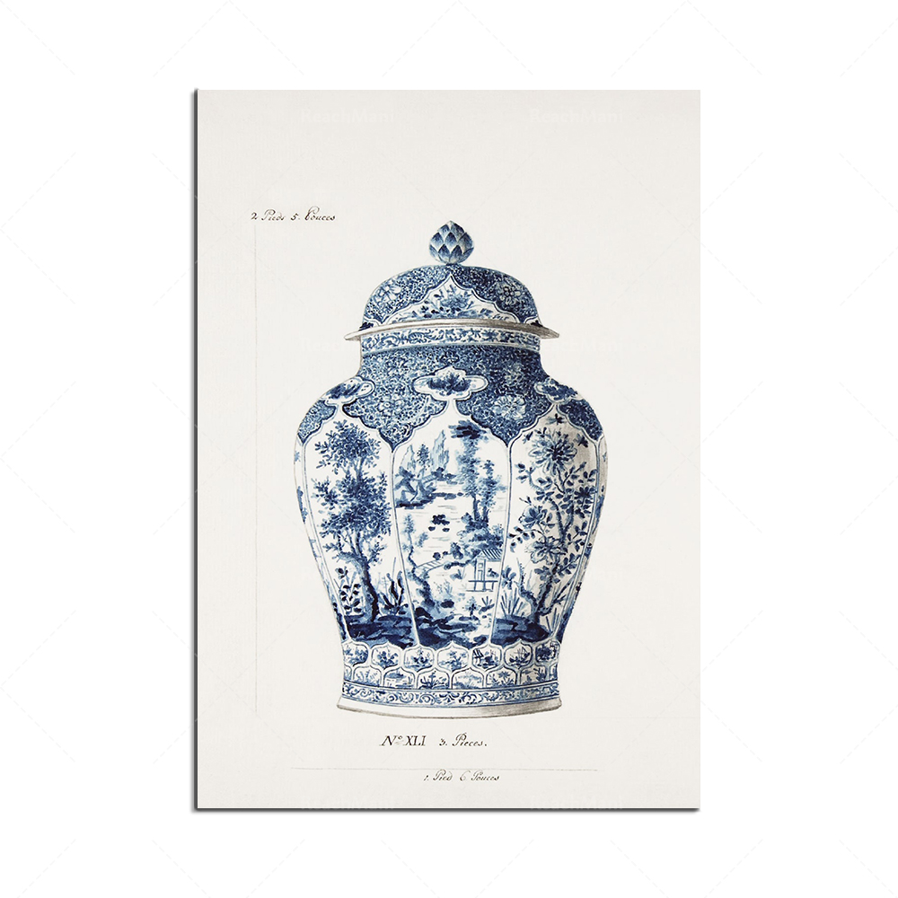 Korean printed blue porcelain  - Korean Arts And Lifestyle reseña y precio