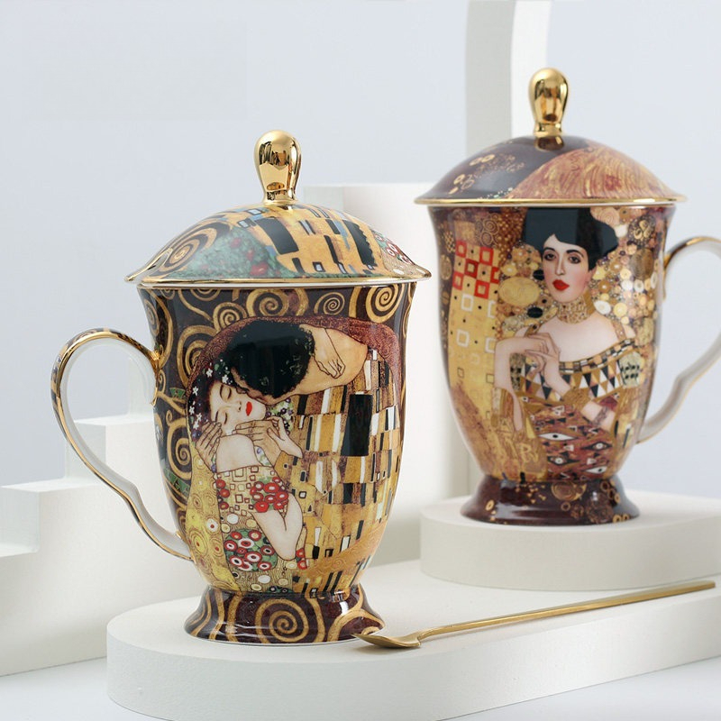 European Ceramic Mug with Lid  - Celadon Ceramic Cup reseña y precio