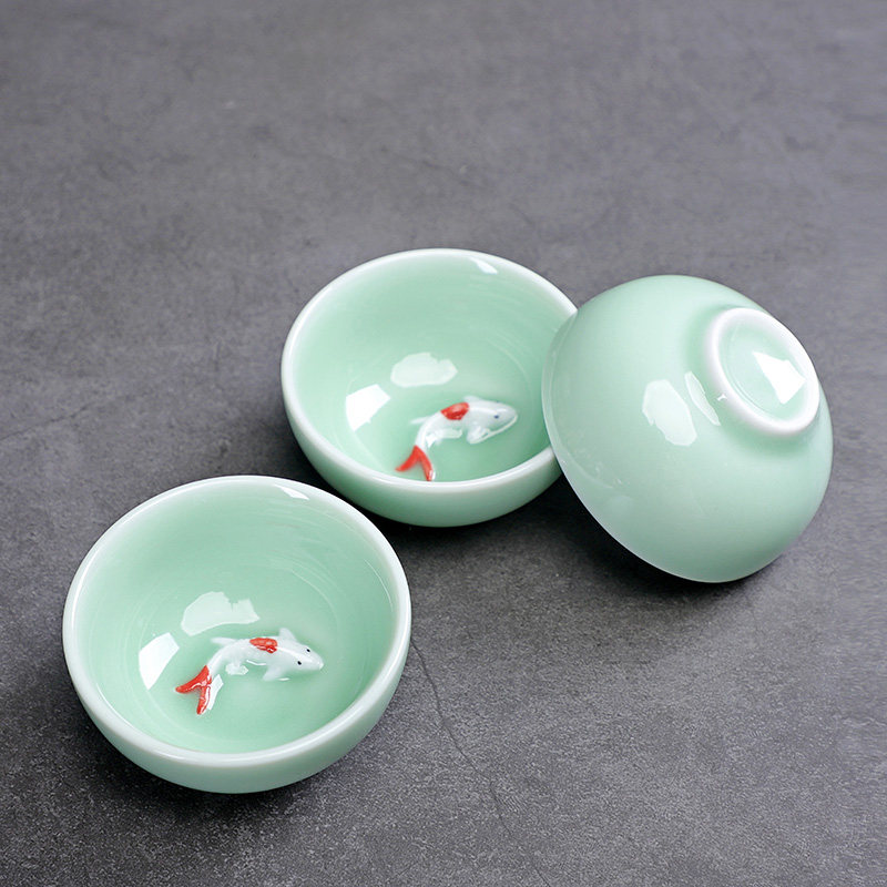 Celadon Fish Cute Teacup, Chin - Celadon Ceramic Cup reseña y precio